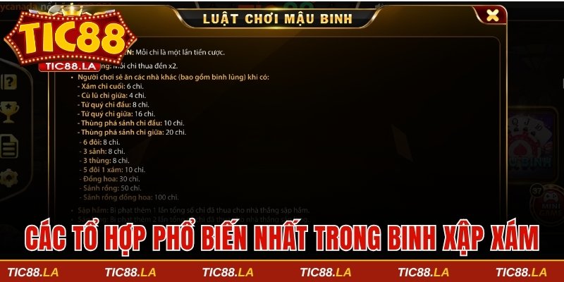 Các tổ hợp phổ biến nhất trong Binh xập xám