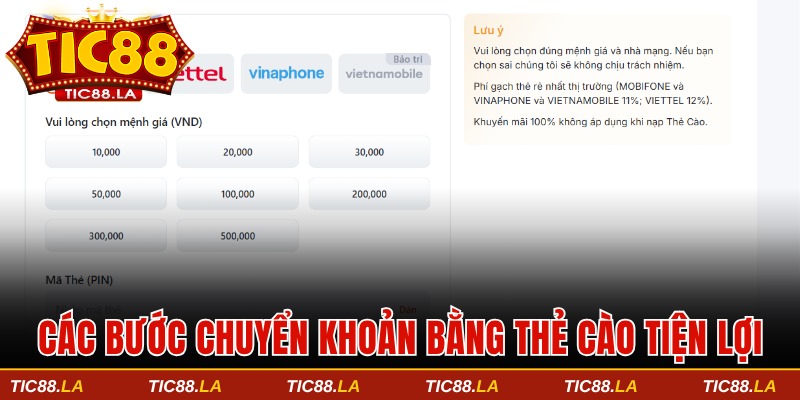 Chia sẻ các bước chuyển khoản bằng thẻ cào tiện lợi