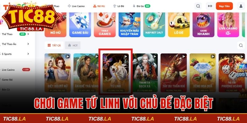 Chơi game Tứ Linh với chủ đề đặc biệt