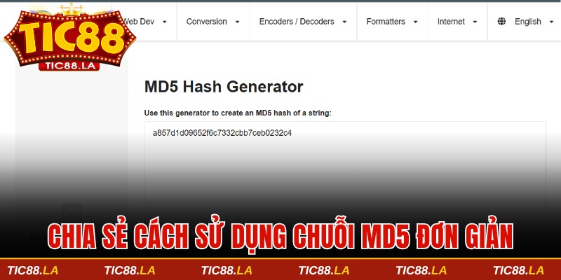 Chia sẻ cách sử dụng chuỗi md5 đơn giản